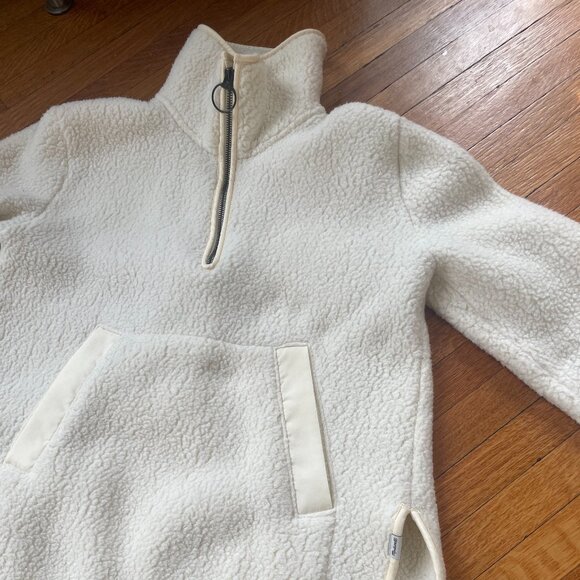 Madewell White Polartec Fleece Half ZIP Jacket - Picture 2 of 3